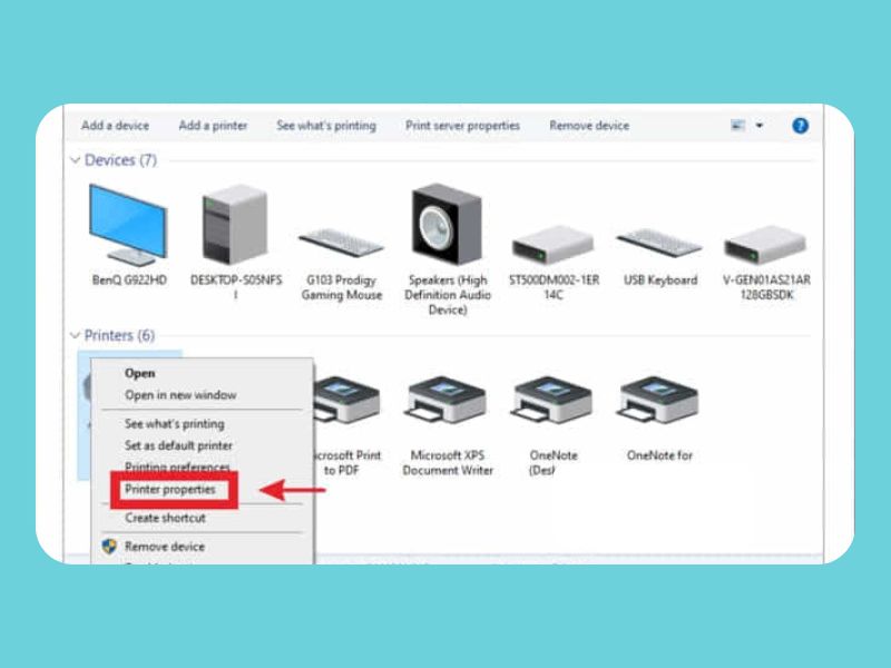 Pilih Printer Properties.